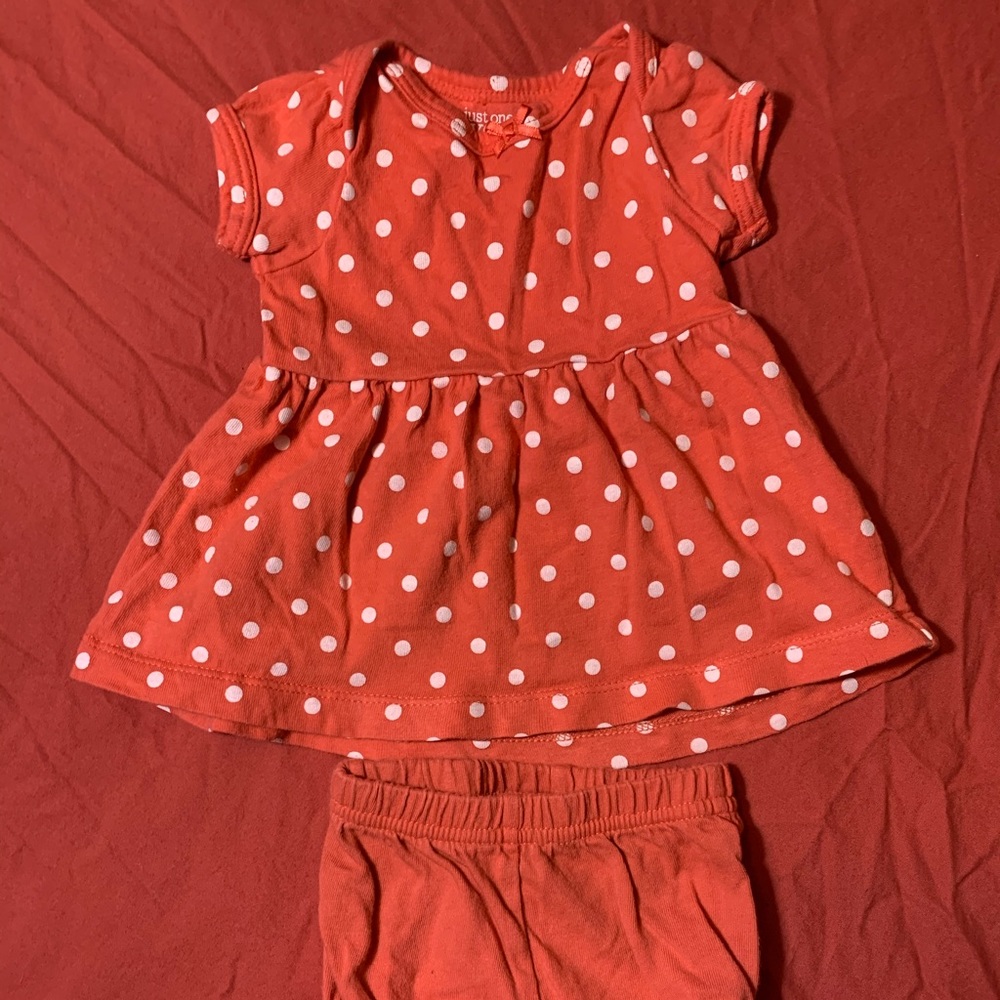 Carter’s newborn polka dot dress with diaper cover